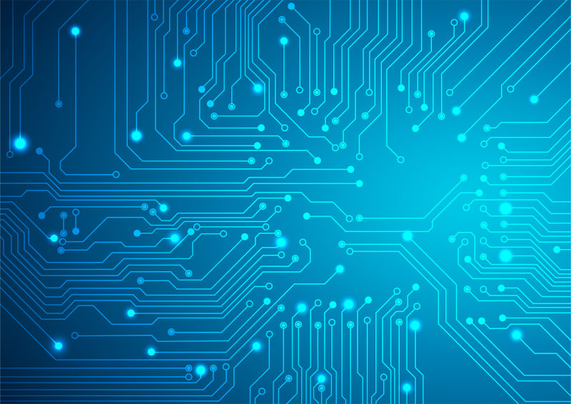 藍色矢量電路背景 通信與自動控制技術研究的視覺之鑰
